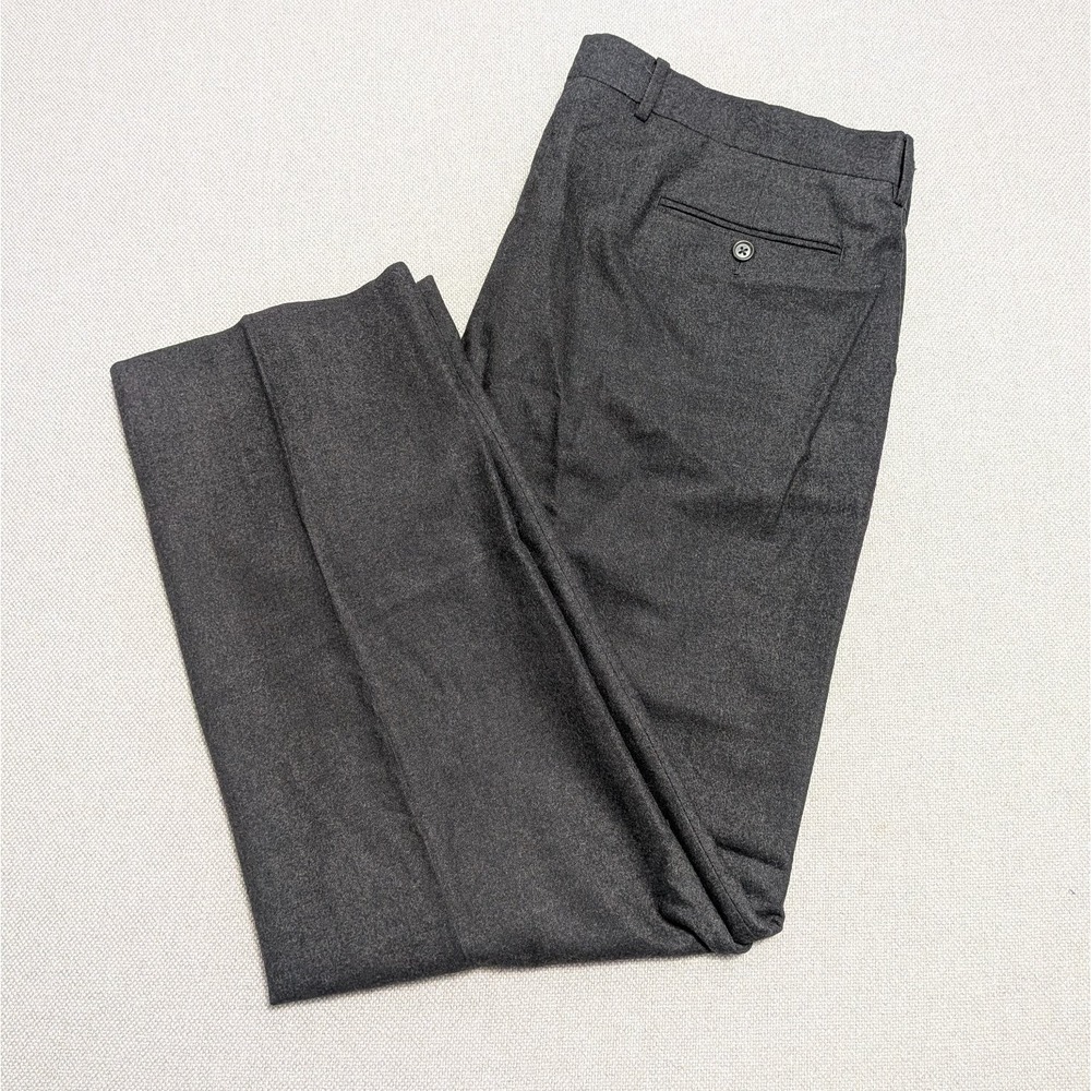 Polo Ralph Lauren Men's Charcoal Gray Pants 38x32 Wool Stretch Made in Italy